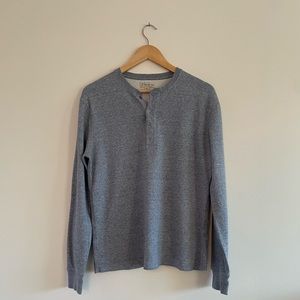 J.Crew Cotton Knit Henley in Medium and Light Blue